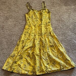 Yoana Baraschi Yellow Floral Midi Dress